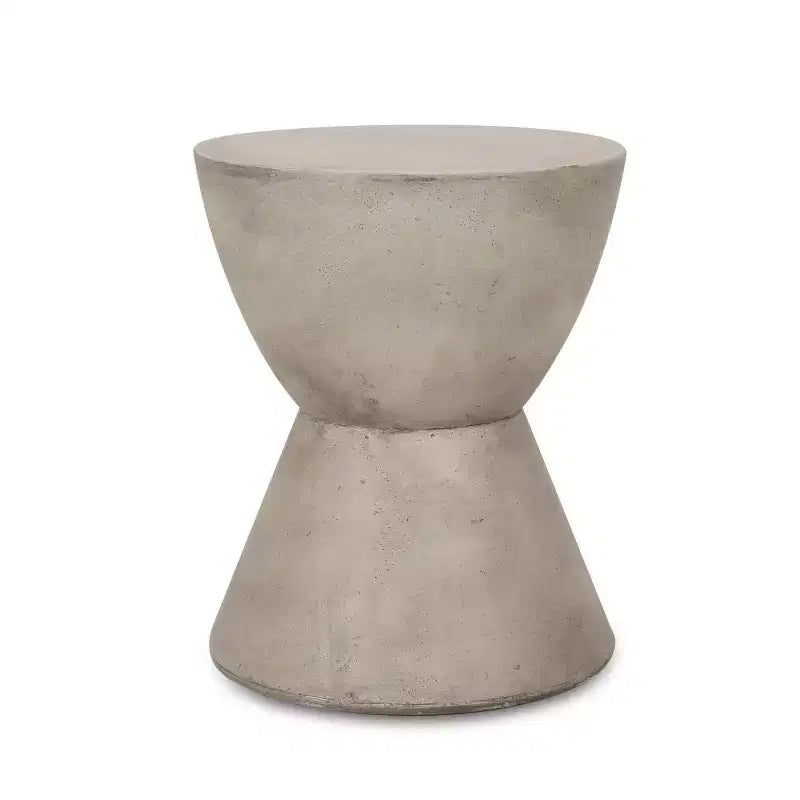Lightweight Concrete Outdoor Side Table  Modern Sculptural Design, Weather-Resistant & Easy to Move for Patio, Balcony or Garden