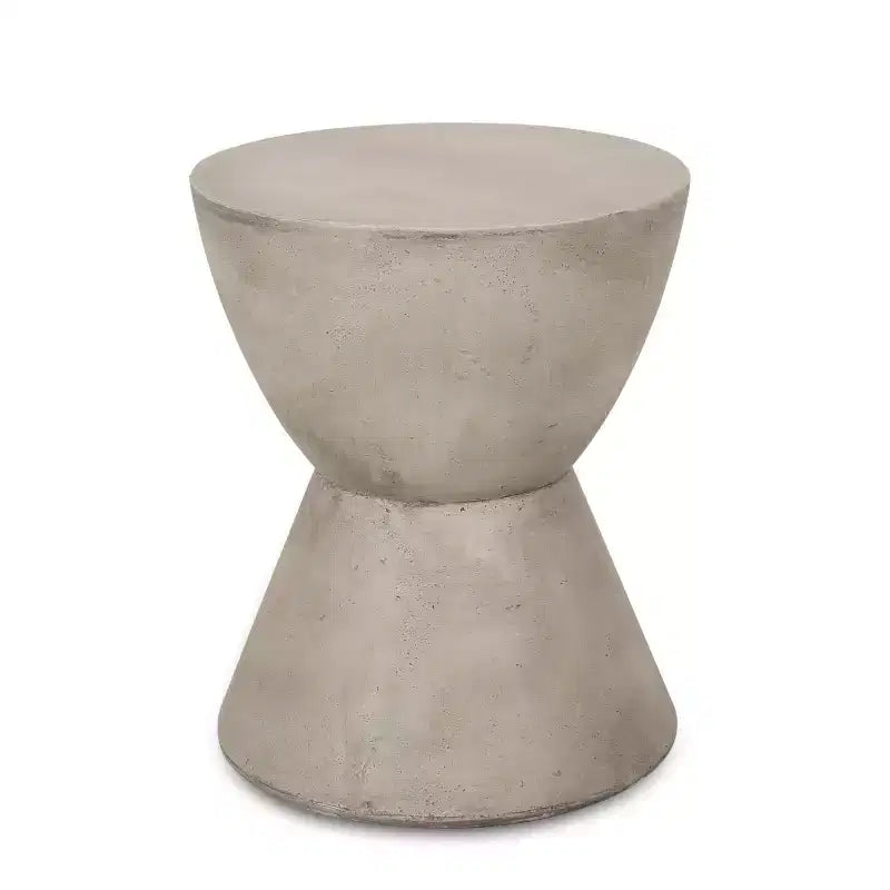 Lightweight Concrete Outdoor Side Table  Modern Sculptural Design, Weather-Resistant & Easy to Move for Patio, Balcony or Garden