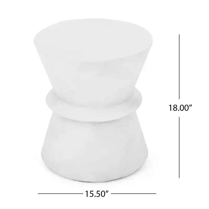 Lightweight Concrete Outdoor Side Table  Modern Sculptural Design, Weather-Resistant & Easy to Move for Patio, Balcony or Garden