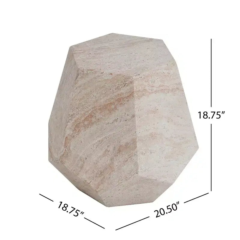 Lightweight Concrete Outdoor Side Table  Modern Sculptural Design, Weather-Resistant & Easy to Move for Patio, Balcony or Garden