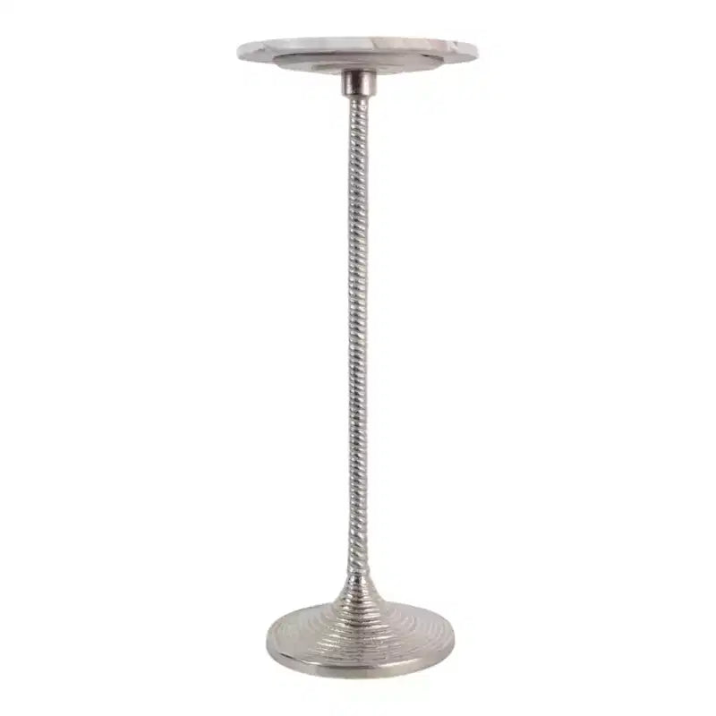 Contemporary End and Side Table with Marble Top for Home Decor - Small Table Stand for Bedside, Bedroom, or Drink Table