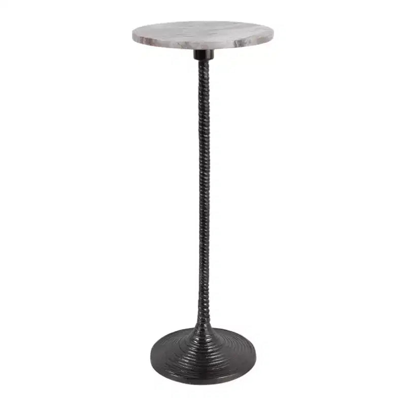 Contemporary End and Side Table with Marble Top for Home Decor - Small Table Stand for Bedside, Bedroom, or Drink Table