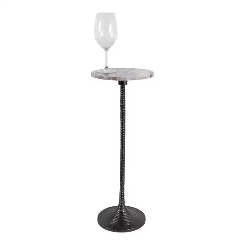 Contemporary End and Side Table with Marble Top for Home Decor - Small Table Stand for Bedside, Bedroom, or Drink Table