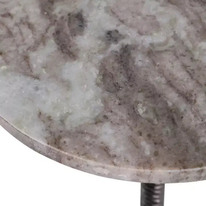 Contemporary End and Side Table with Marble Top for Home Decor - Small Table Stand for Bedside, Bedroom, or Drink Table