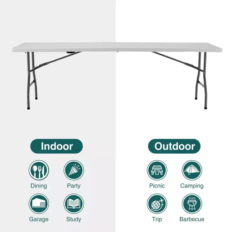 MAYEERTY Portable Folding Table, Heavy Duty with Carrying Handle for Camping Picnic Party