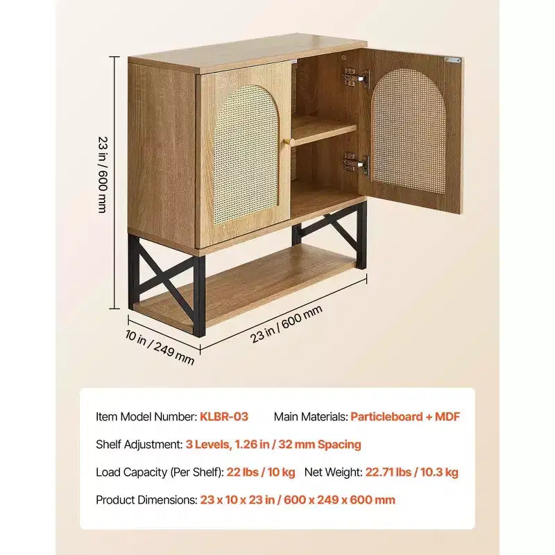 Wall Mounted Bathroom Storage Cabinet with 2 Doors Adjustable Shelf and Open Compartment White