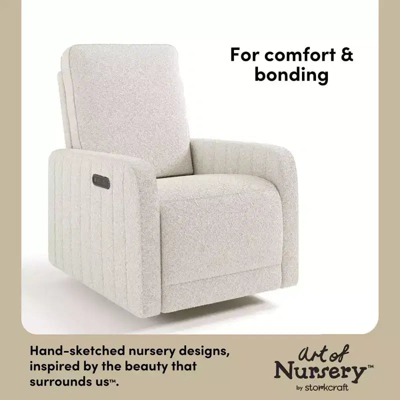 Storkcraft Kyoto Deluxe Nursery Power Recliner Swivel Glider with Dual USB Charging