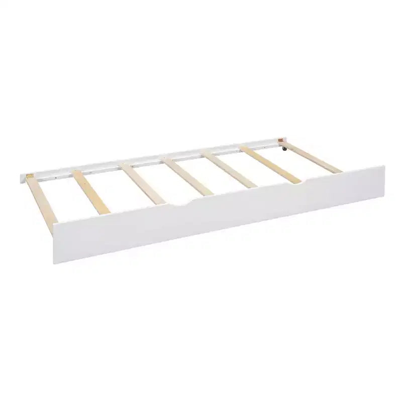 MAYEERTY Twin Size House Bed with Trundle Modern Design for Kids with Storage Shelf for Bedroom White