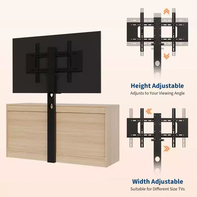 Modern TV Stand with Mount for 32-85 TVs  6-Drawer Rattan Dresser  Media Console with Generous Storage for Living Room or Bedroom