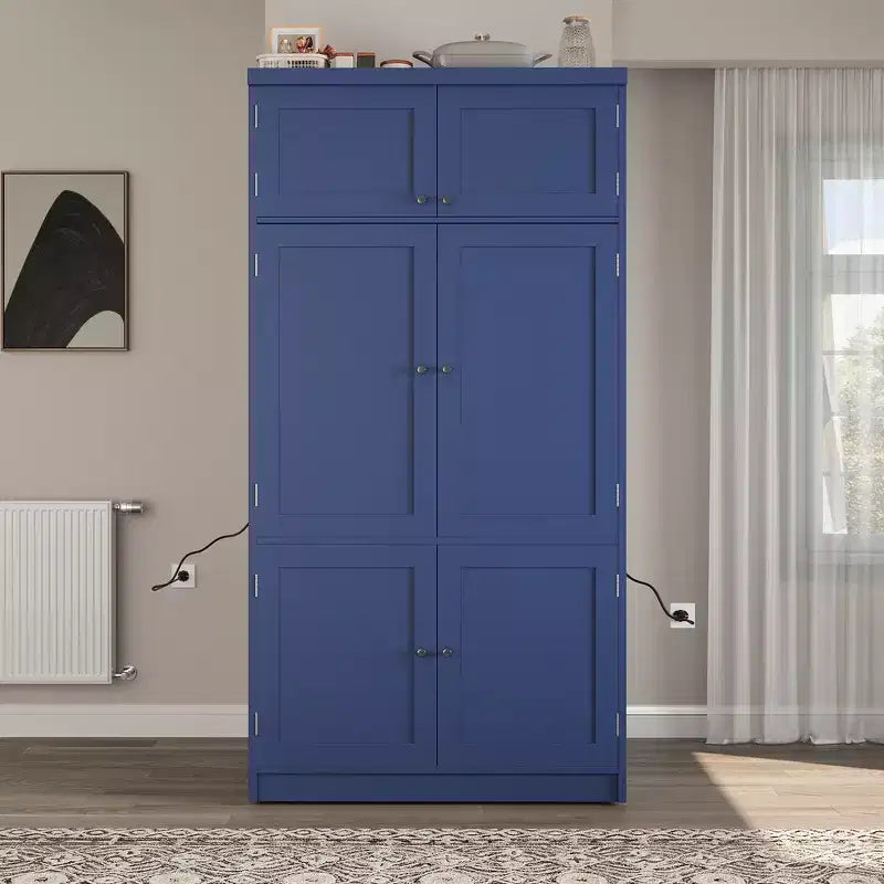 Whisen 80.1'' Tall Freestanding Kitchen Pantry, Buffets, Large Storage Cabinet Cupboard