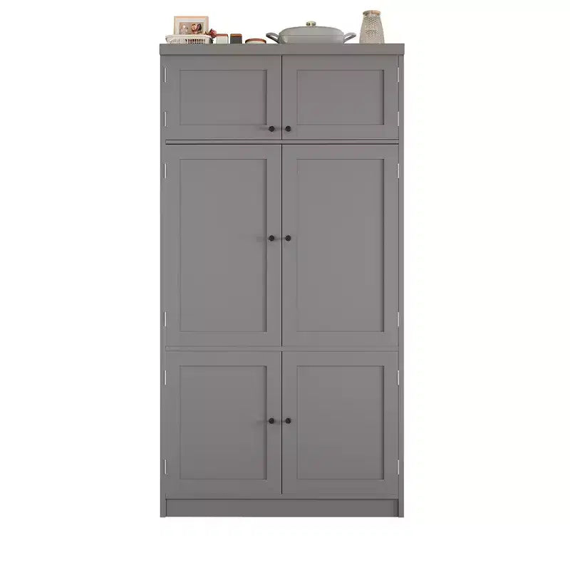 Whisen 80.1'' Tall Freestanding Kitchen Pantry, Buffets, Large Storage Cabinet Cupboard