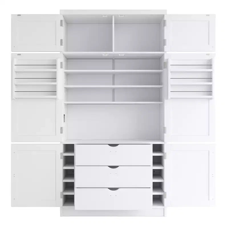 Whisen 80.1'' Tall Freestanding Kitchen Pantry, Buffets, Large Storage Cabinet Cupboard