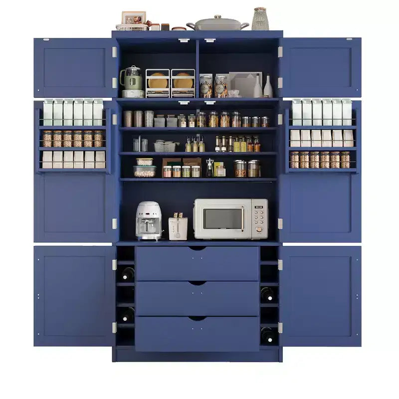 Whisen 80.1'' Tall Freestanding Kitchen Pantry, Buffets, Large Storage Cabinet Cupboard