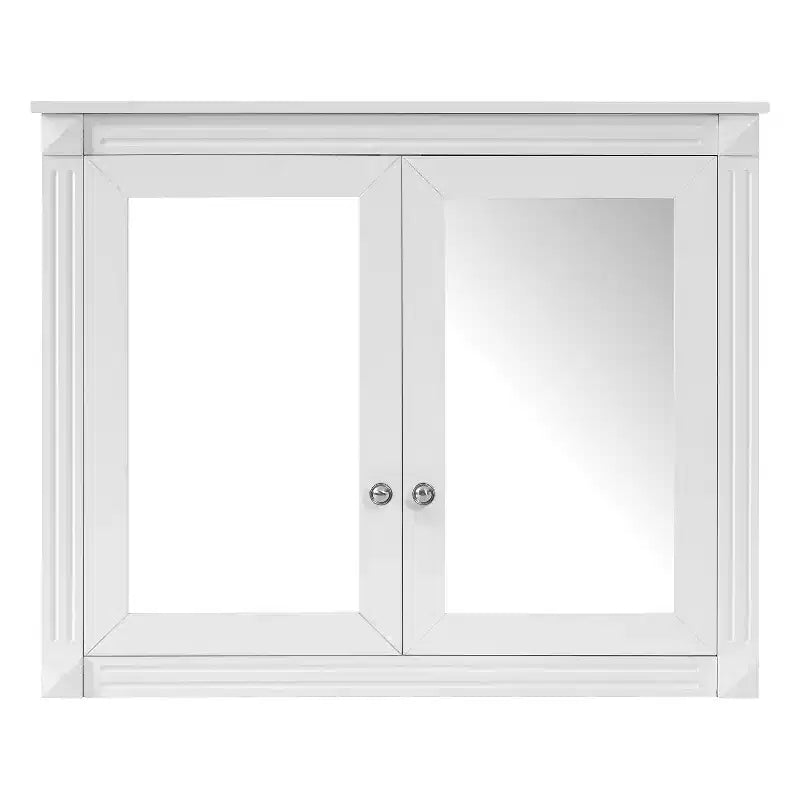 GDFStudio Peng Wall Mounted Bathroom Storage Cabinet with 2 Mirrors and Adjustable Shelves