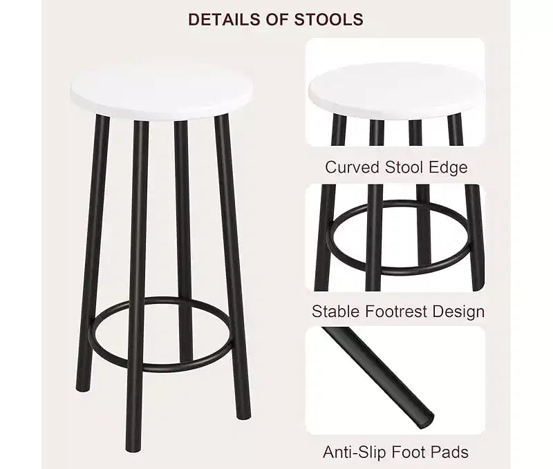 Counter Height Dining Table Set with 3 Storage Shelves, 3 Piece, 47.2L x 16W x 40H, Kitchen, Dining Room