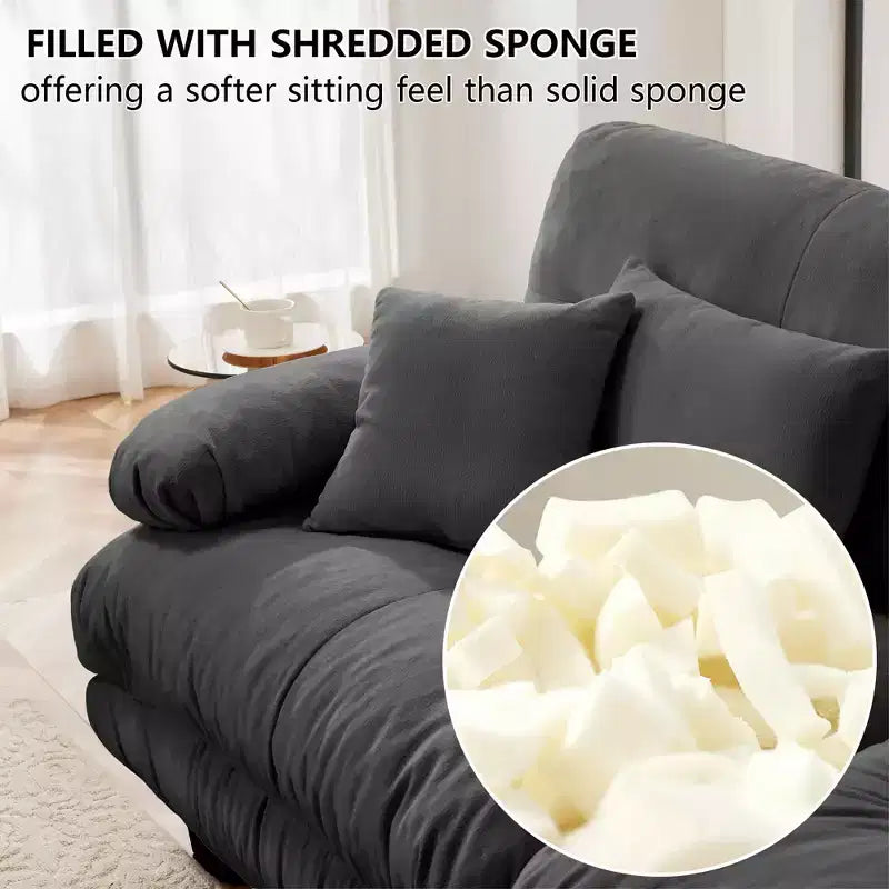 MAYEERTY Luxury Modular Sectional Sofa with U Shaped Cloud Couch with 2 Ottomans for Living Room Gray
