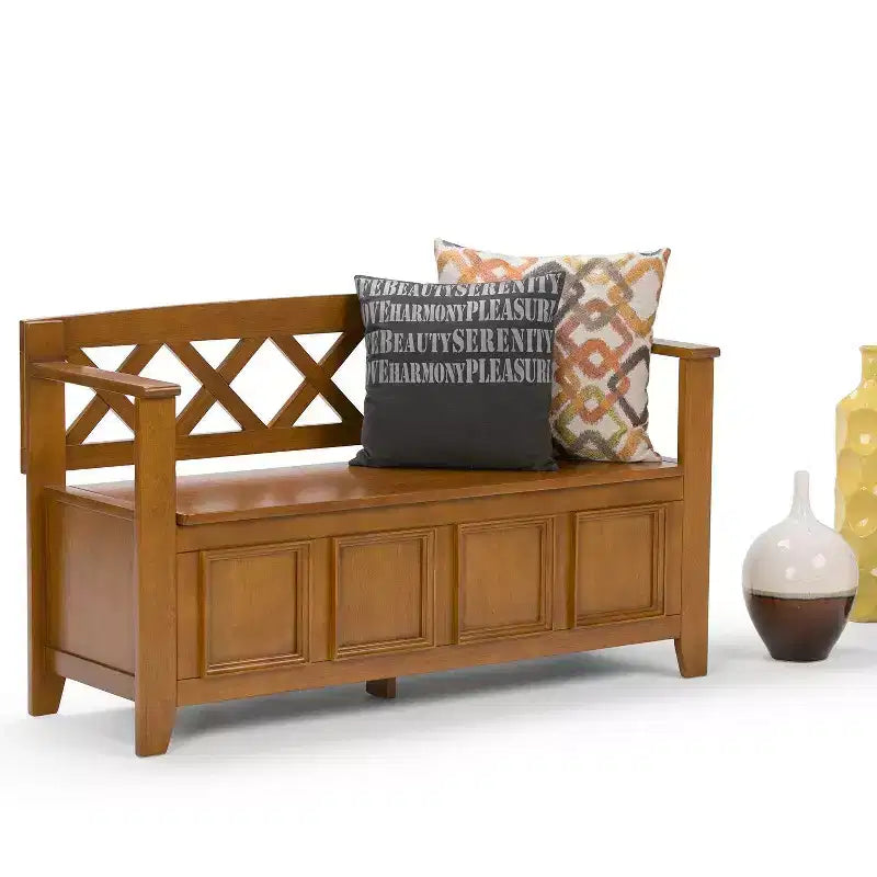 Halifax 48 inch Wide Solid Wood Transitional Entryway Bench