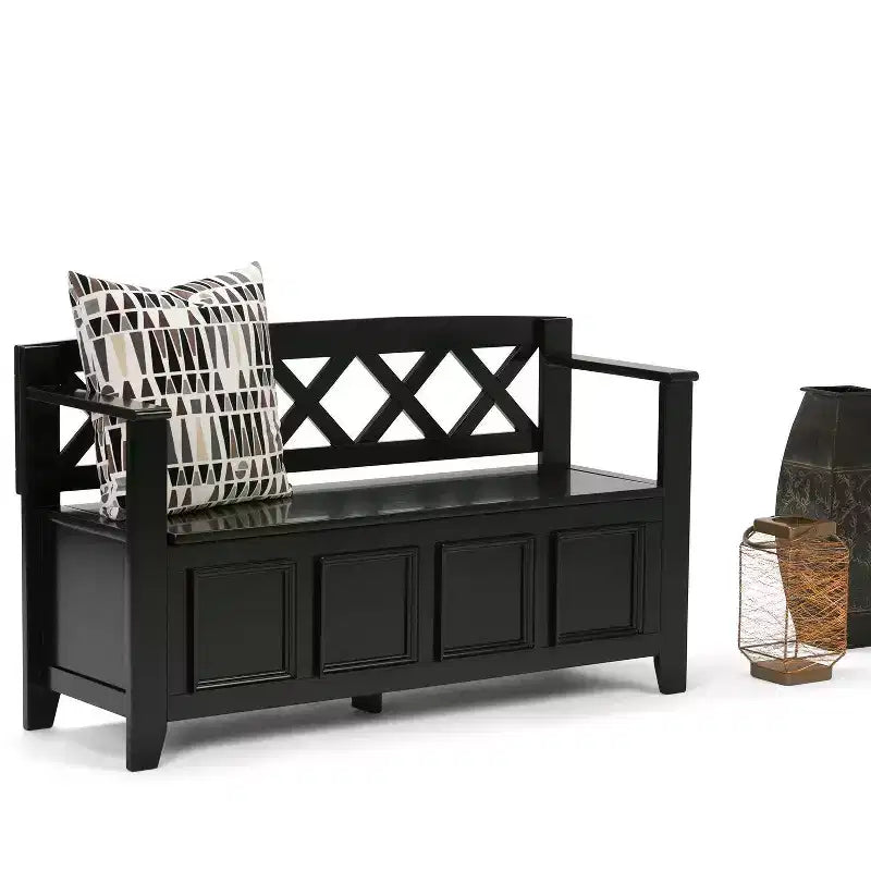 Halifax 48 inch Wide Solid Wood Transitional Entryway Bench