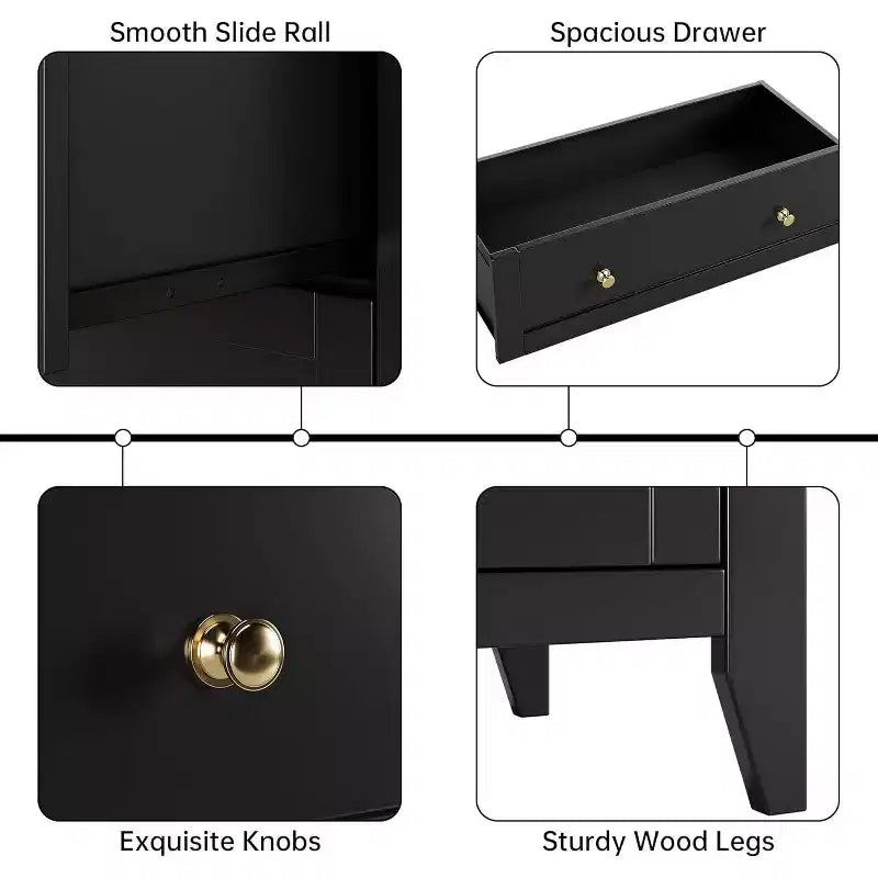 5 Drawer Tall Wooden Dresser, Modern Deep Drawers with Metal Knobs, Versatile Storage Chest for Bedroom Entryway Hallway