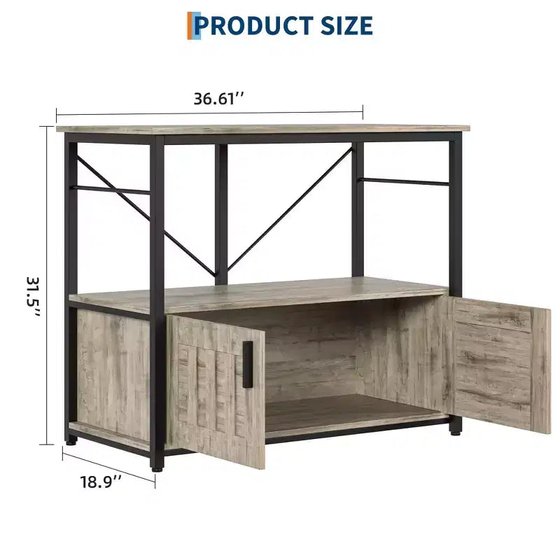 Aquarium Stand & Cabinet,Sturdy Metal Frame with Wooden Shelf for Fish Tanks, Turtle & Reptile Terrariums for Living & Dining Room
