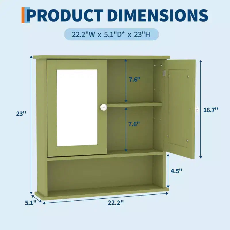Space-Saving Over-The-Toilet Cabinet with Glass Doors & Adjustable Shelves, Waterproof Wall Mounted Storage for Bathroom or Kitchen