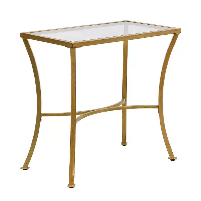 HomeRoots 24 Antique Nickel Metal Round End Table