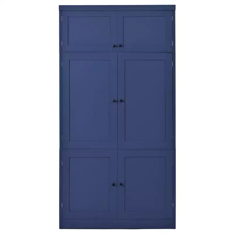 GDFStudio Hallie Large Shaker Style Kitchen Pantry with 2 Power Outlets, Adjustable and Door Shelves