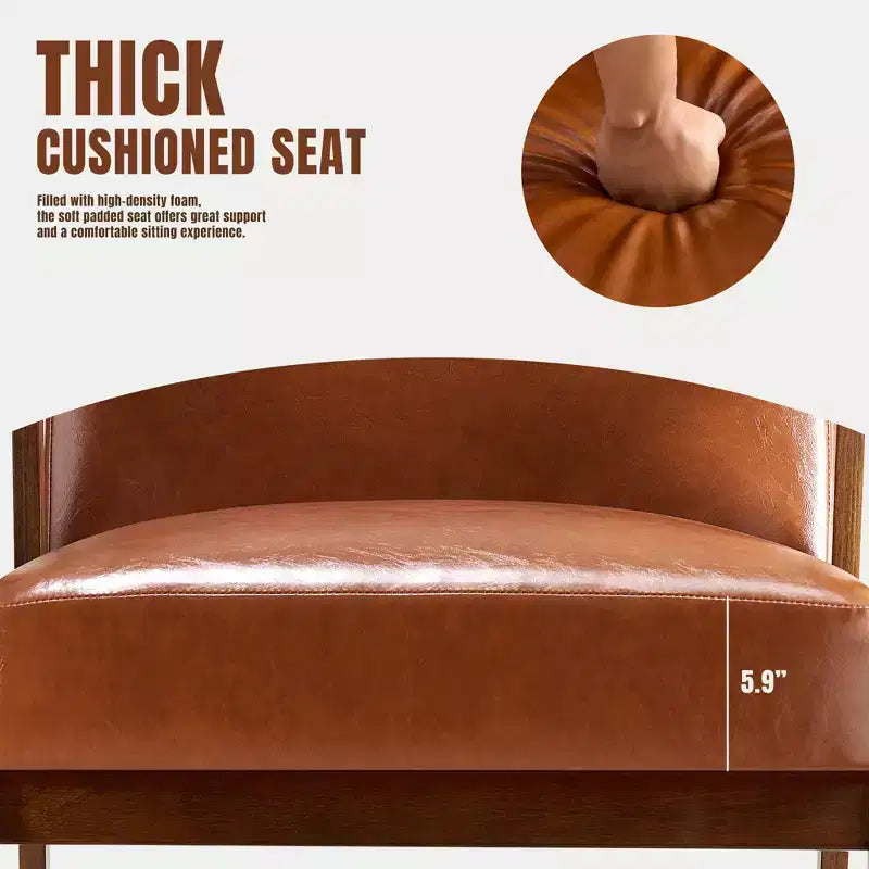 JIONJOY Mid-Century Modern Accent Chair - 5.9'' Thick Cushioned Seat, 300 lbs Capacity Solid Wood Frame Armchair for Living Room, Bedroom