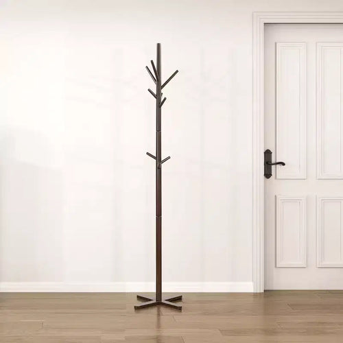 70 Solid Wood Coat Rack 9 Hooks 3-Tier Entryway Organizer