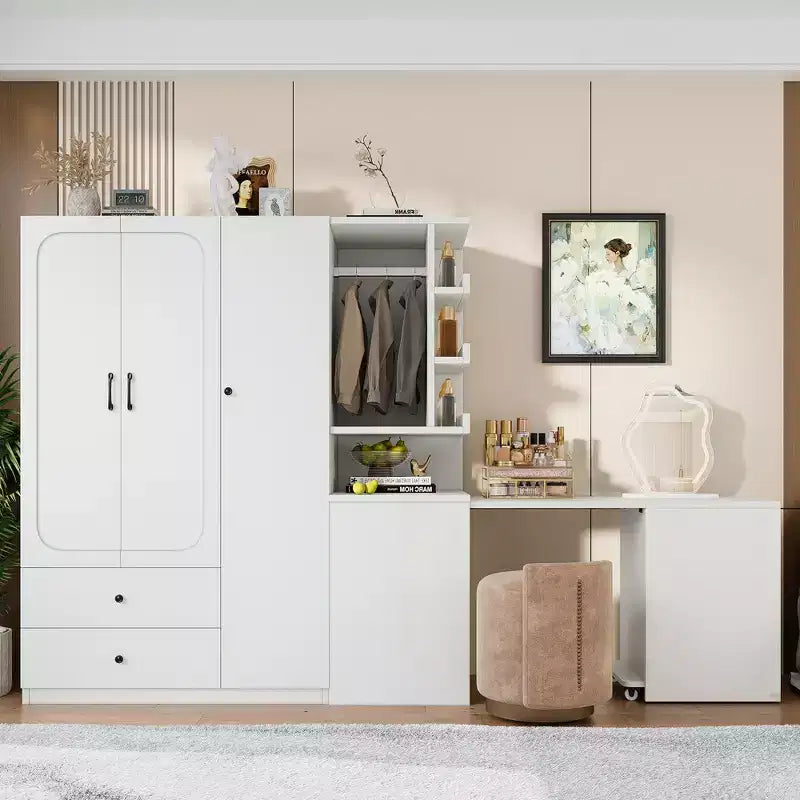 Armoire multifonctionnelle GDFStudio Phyllis en bois avec bureau convertible