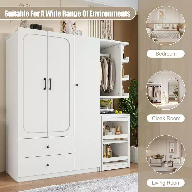 Armoire multifonctionnelle GDFStudio Phyllis en bois avec bureau convertible