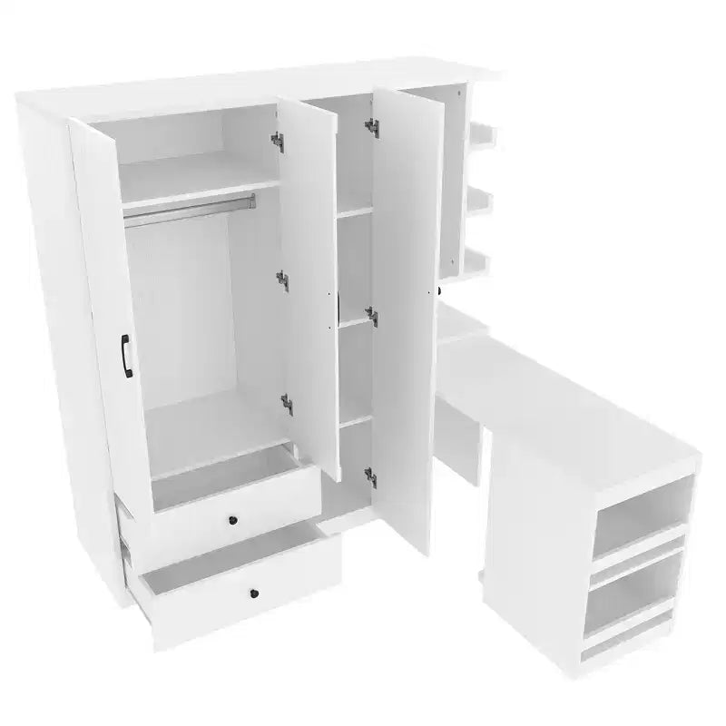 Armoire multifonctionnelle GDFStudio Phyllis en bois avec bureau convertible