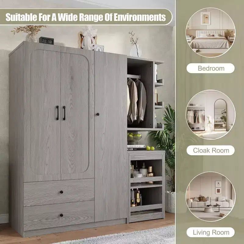 Armoire multifonctionnelle GDFStudio Phyllis en bois avec bureau convertible