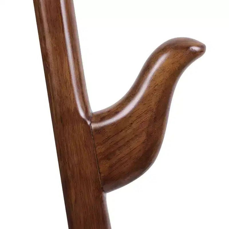 Bekrvio Portemanteau créatif en forme de S autoportant en bois massif avec 6 crochets et base ronde stable, pour manteaux, chapeaux et sacs