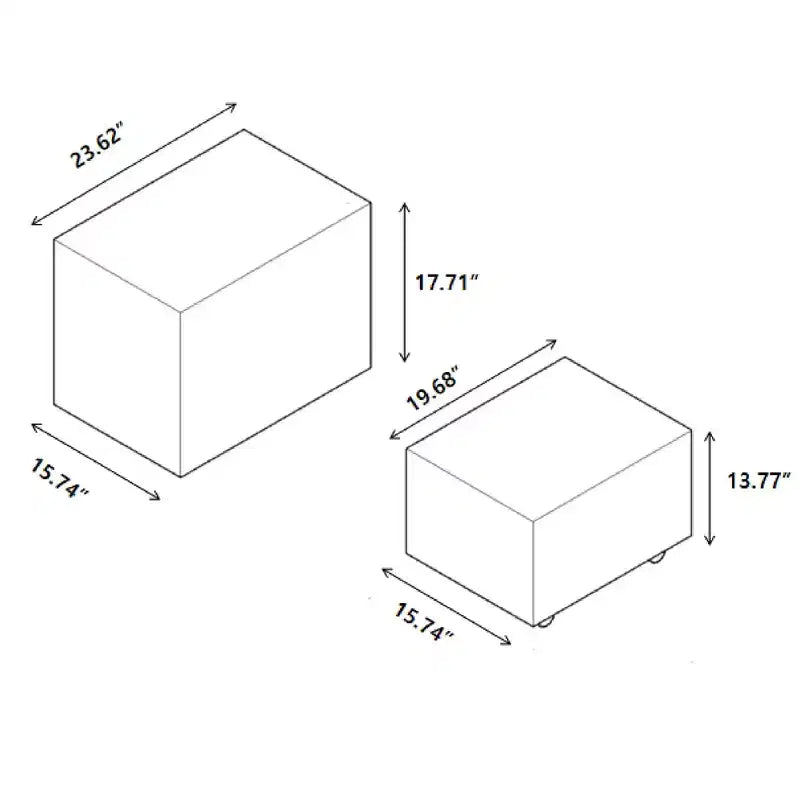GDFStudio Verdan Moderne Ensemble de 2 Tables d'Appoint Rectangulaires en Cuir Sellier et Bois