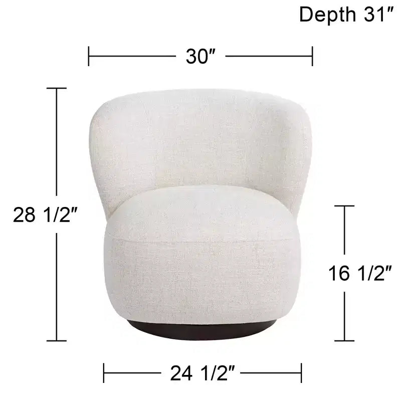 Studio 55D Pomona Crème 30 Large Fauteuil Occasionnel Pivotant Nathan Wheat