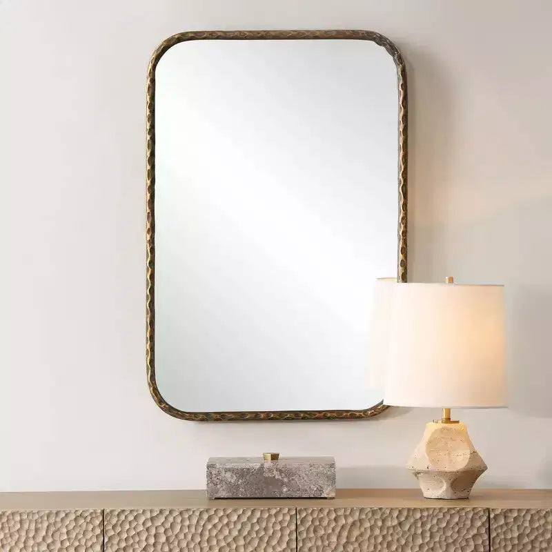 Miroir de vanité rectangulaire Uttermost A Little Knotty bronze 20 x 30