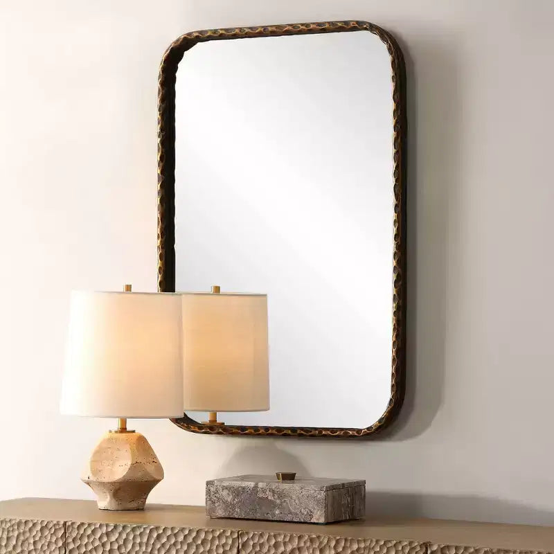 Miroir de vanité rectangulaire Uttermost A Little Knotty bronze 20 x 30