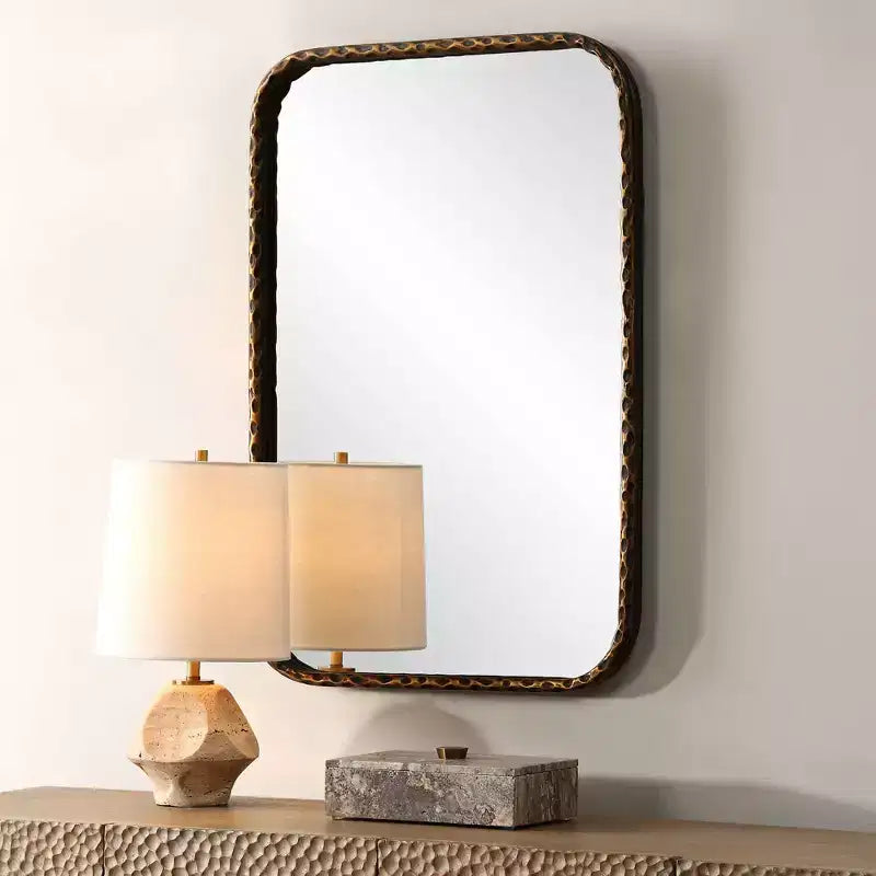 Miroir de vanité rectangulaire Uttermost A Little Knotty bronze 20 x 30