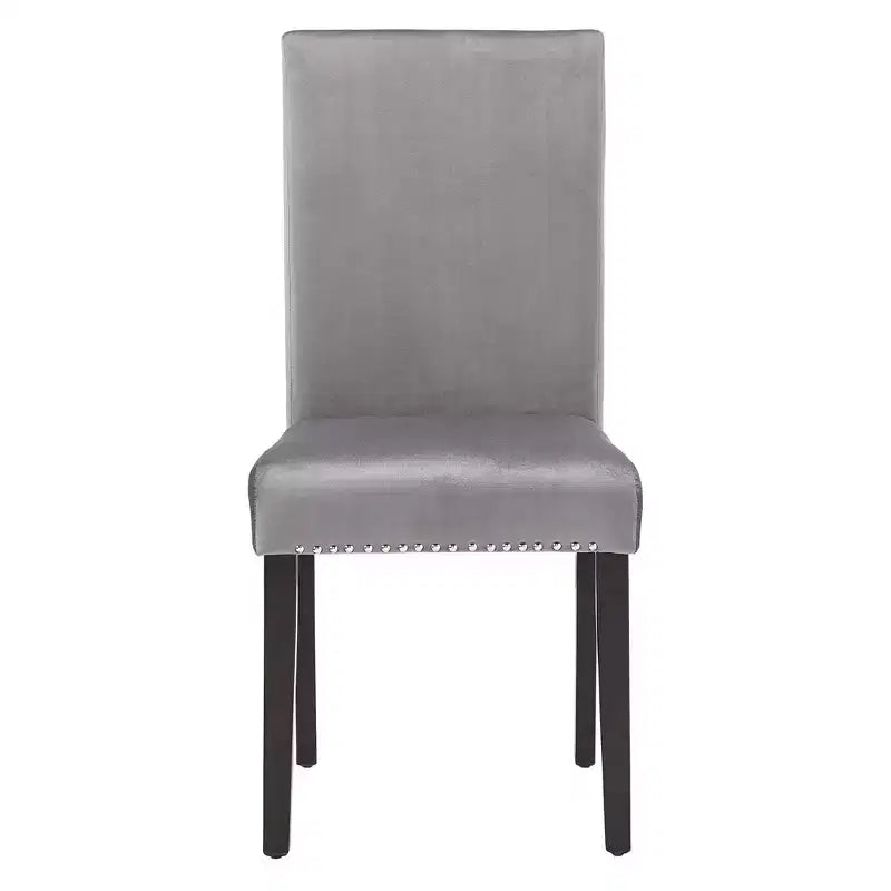 Chaises rembourrées en velours Nailhead Banforth (lot de 2) - iNSPIREQ