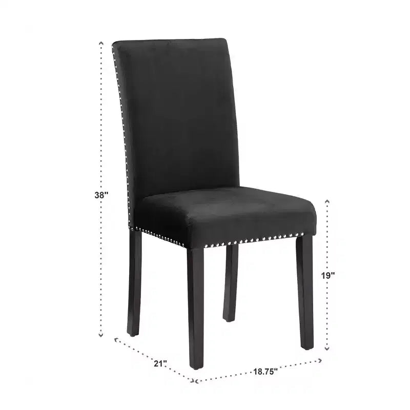 Chaises rembourrées en velours Nailhead Banforth (lot de 2) - iNSPIREQ