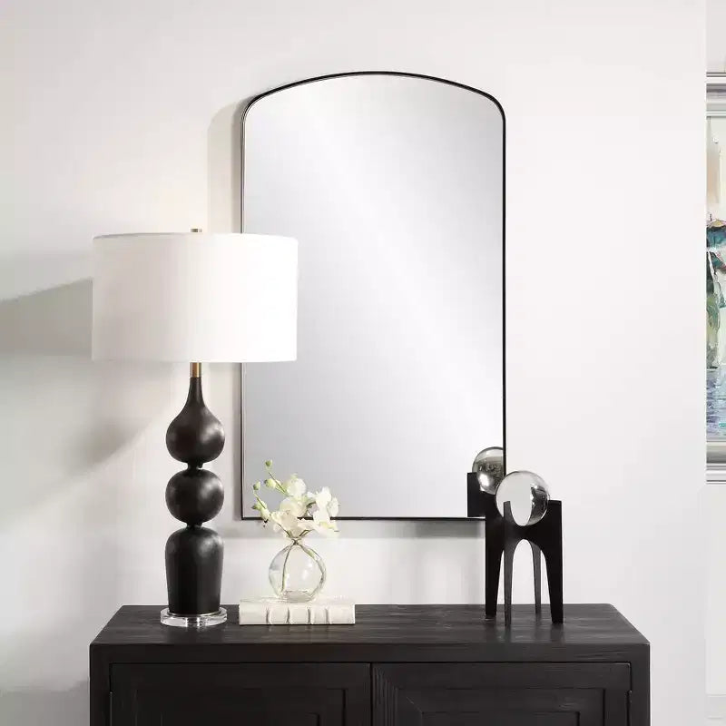 Miroir mural arche Uttermost Tordera noir mat 24 x 40