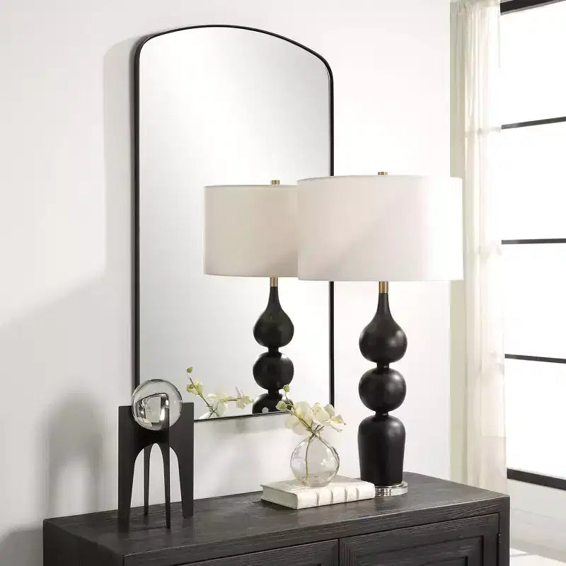 Miroir mural arche Uttermost Tordera noir mat 24 x 40