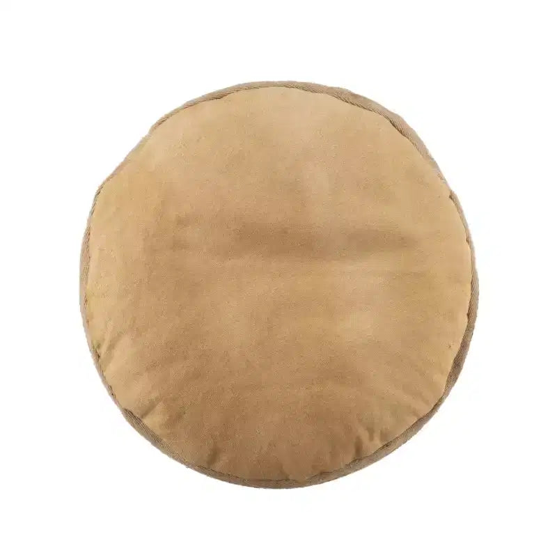 HomeRoots Pouf Ottoman Cylindrique Rayé en Coton Marron Clair 16