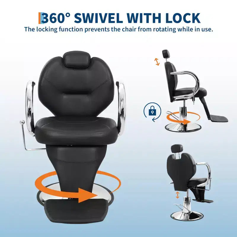 Fauteuil de salon inclinable pivotant à 360°, appui-tête réglable, coussin en éponge haute densité, fauteuil de relaxation, pour la maison, le salon