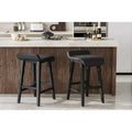 Tabourets de bar hauteur comptoir de 66,5 cm, lot de 2. Structure en bois avec siège large rembourré en cuir PU. Tabourets de bar pour îlot de cuisine