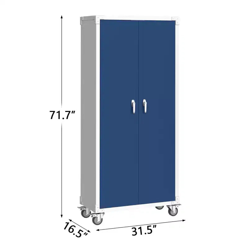 Meuble de rangement roulant Garvee 71,7 en métal, armoire haute robuste avec étagères réglables pour garage, bureau