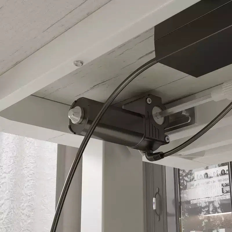 Bureau d'angle électrique réglable en hauteur Famapy – Grande station de travail avec tiroirs de rangement, ports de charge et 4 réglages de mémoire pour le télétravail