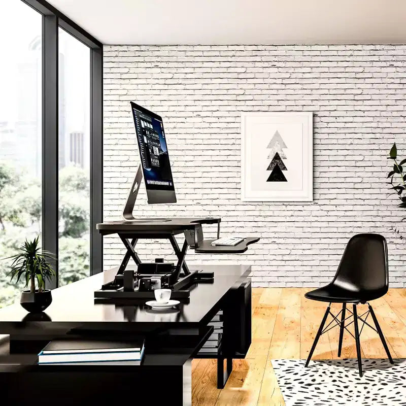 VersaDesk PowerPro Elite 40, convertisseur de bureau assis-debout électrique réglable en hauteur avec port USB noir