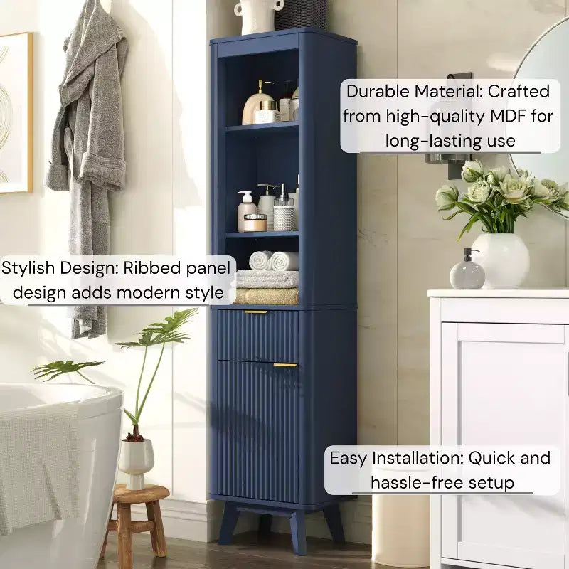 Meuble de salle de bain haut et moderne Christopher Knight Home Grayson en bois avec tiroir et porte